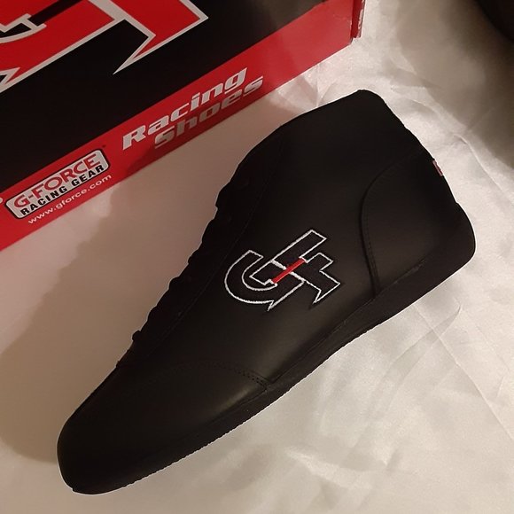 Size 11, G-Force Racing Gear, GF238 Pittsburgh Black Leather Racing Shoe main image 12